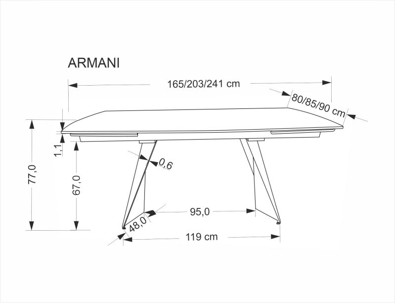 Jídelní stůl ARMANI mramor černý/černá