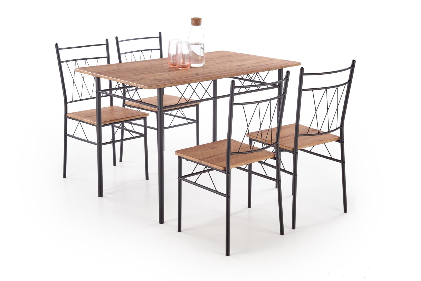 Jídelní set FAUST dub přírodní/černá