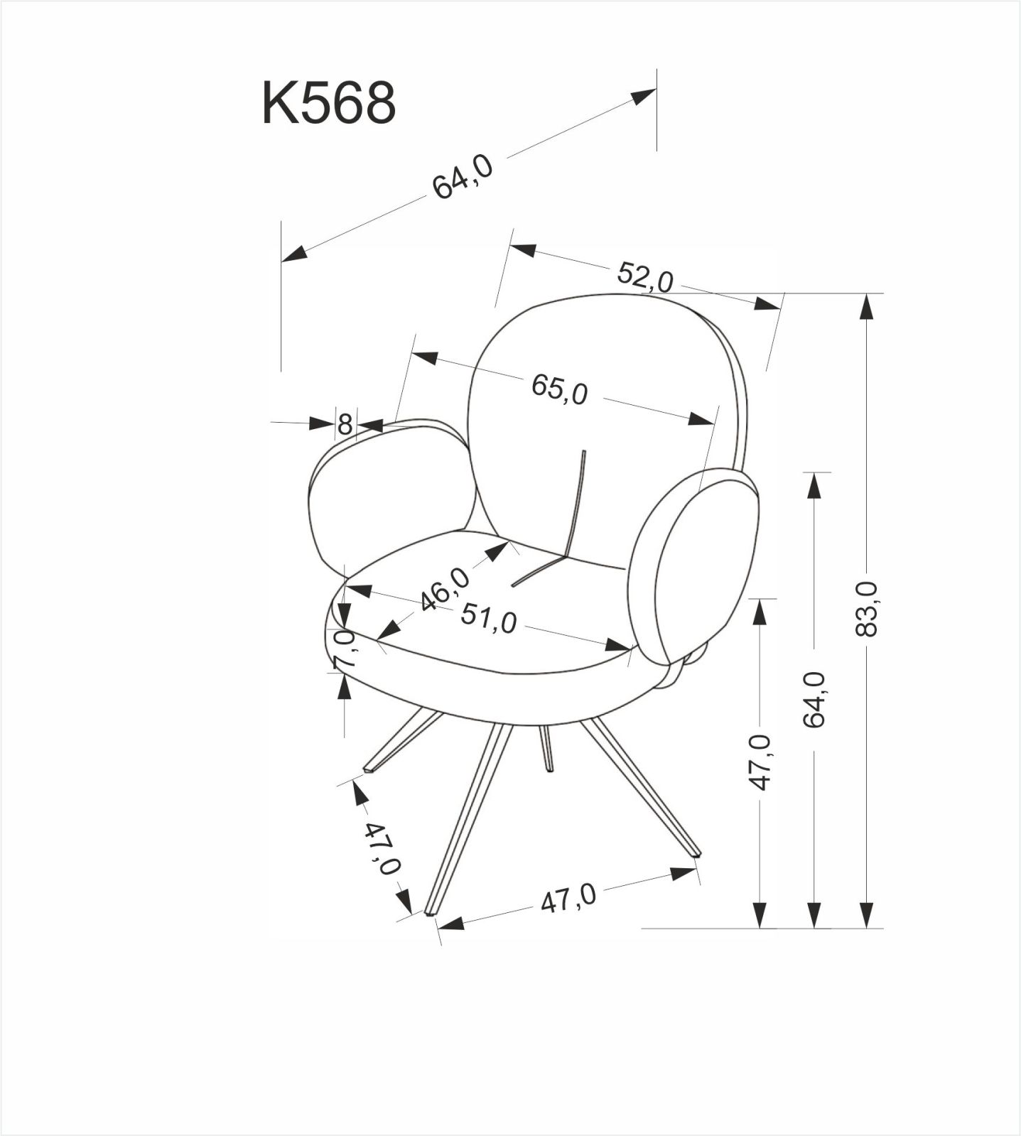 Jídelní židle K568 skořicová