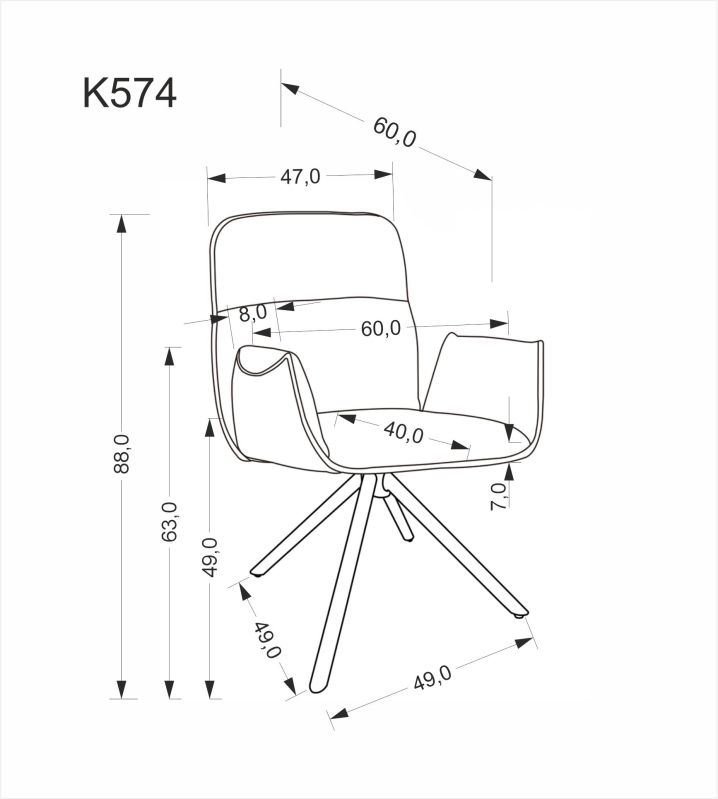 Jídelní židle K574 šedá