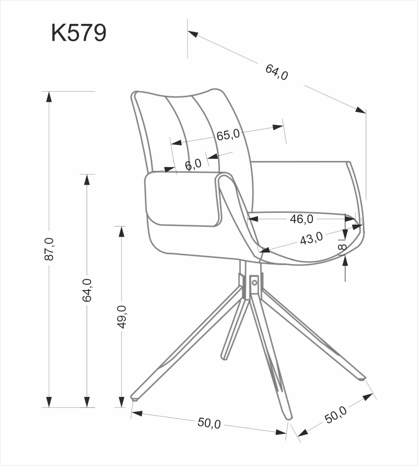 Jídelní židle K579 hnědá