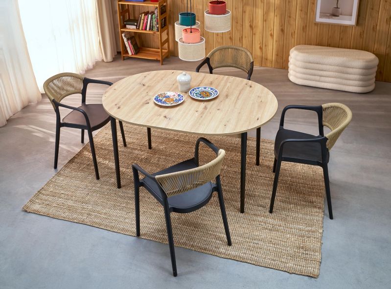 Jídelní stůl PIVOT dub artisan/černá