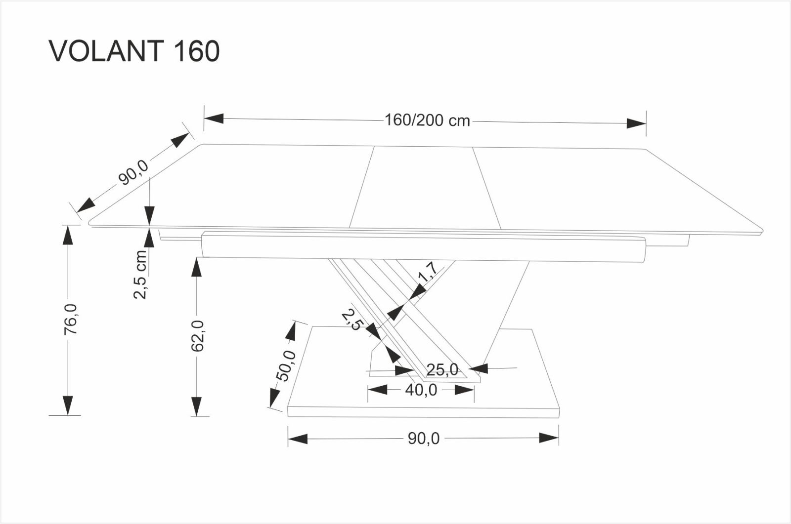 Jídelní stůl VOLANT 160cm