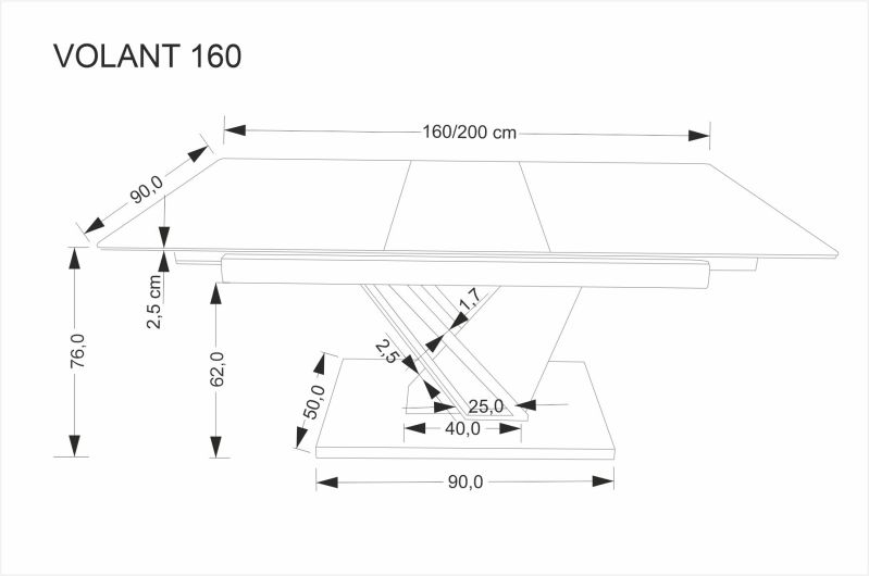 Jídelní stůl VOLANT 160cm