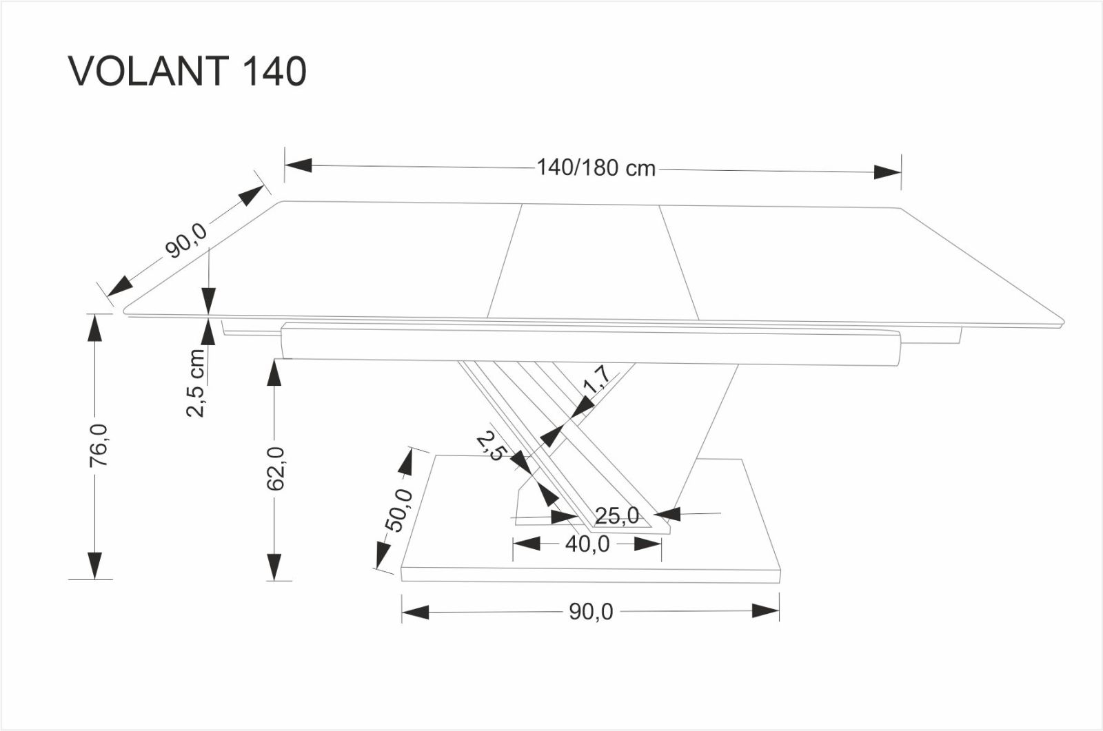 Jídelní stůl VOLANT 140cm