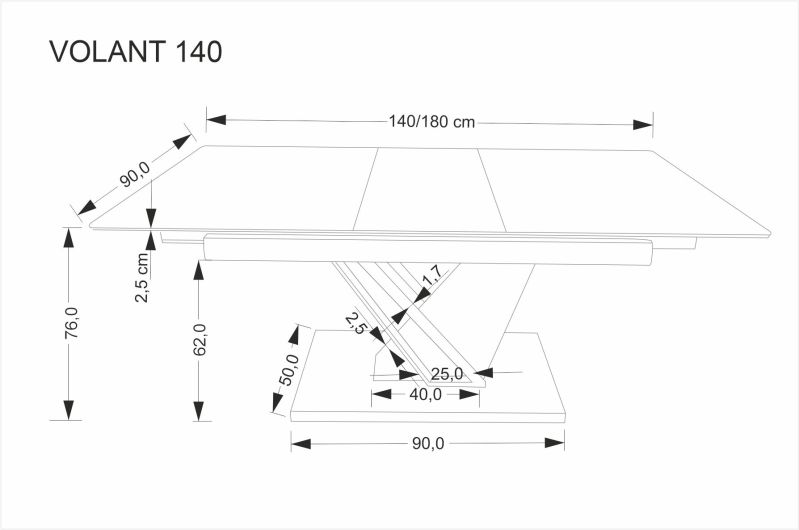 Jídelní stůl VOLANT 140cm