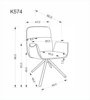 Jídelní židle K574 tmavě béžová