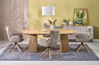 Jídelní židle K585 tmavě béžová/dub přírodní