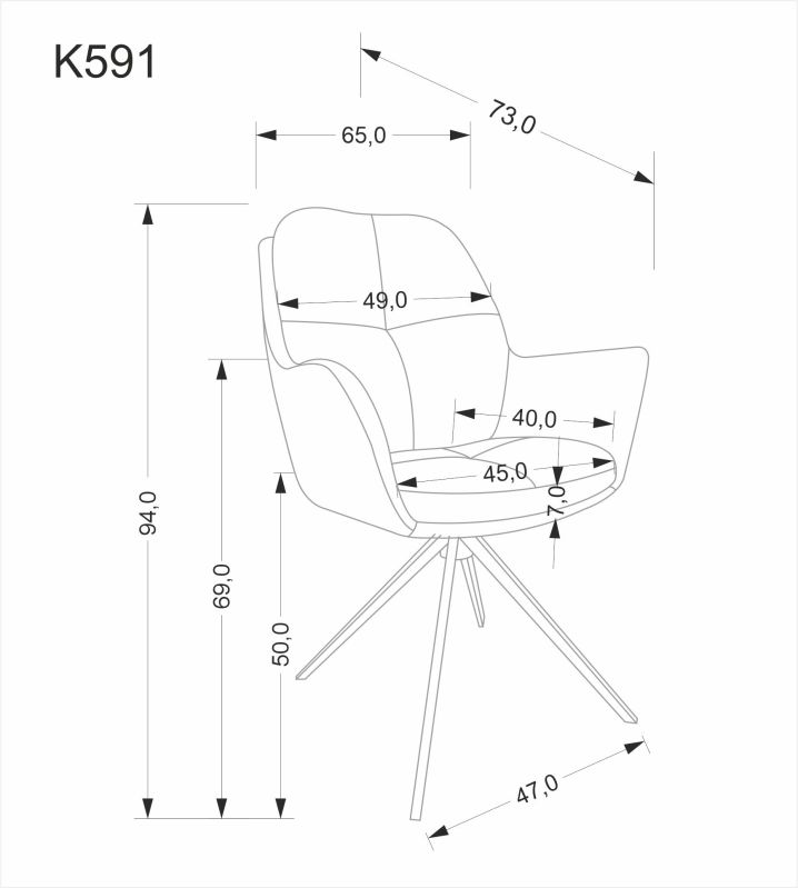 Jídelní židle K591 světle šedá