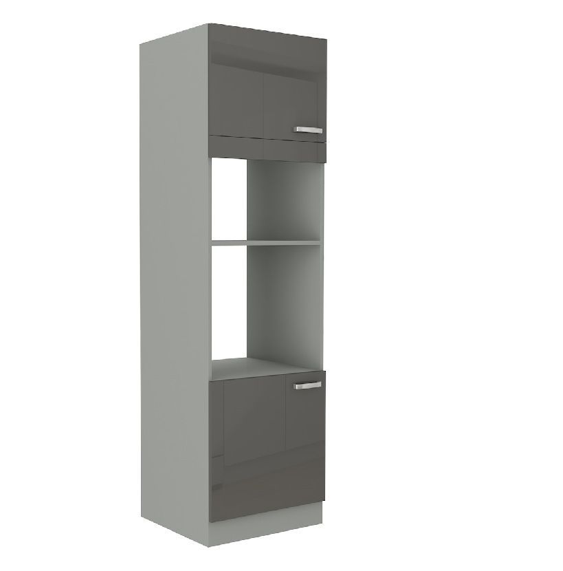 Vysoká skříň na vestavnou troubu a mikrovlnku GREI 60 DPM-210 2F