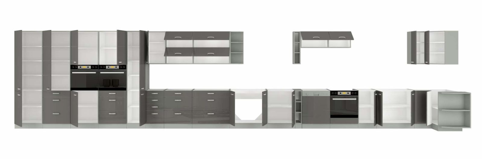 Vysoká skříň na vestavnou troubu a mikrovlnku GREI 60 DPM-210 2F