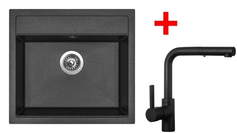 Sinks SOLO 560 Metalblack + ENIGMA S Černá matná