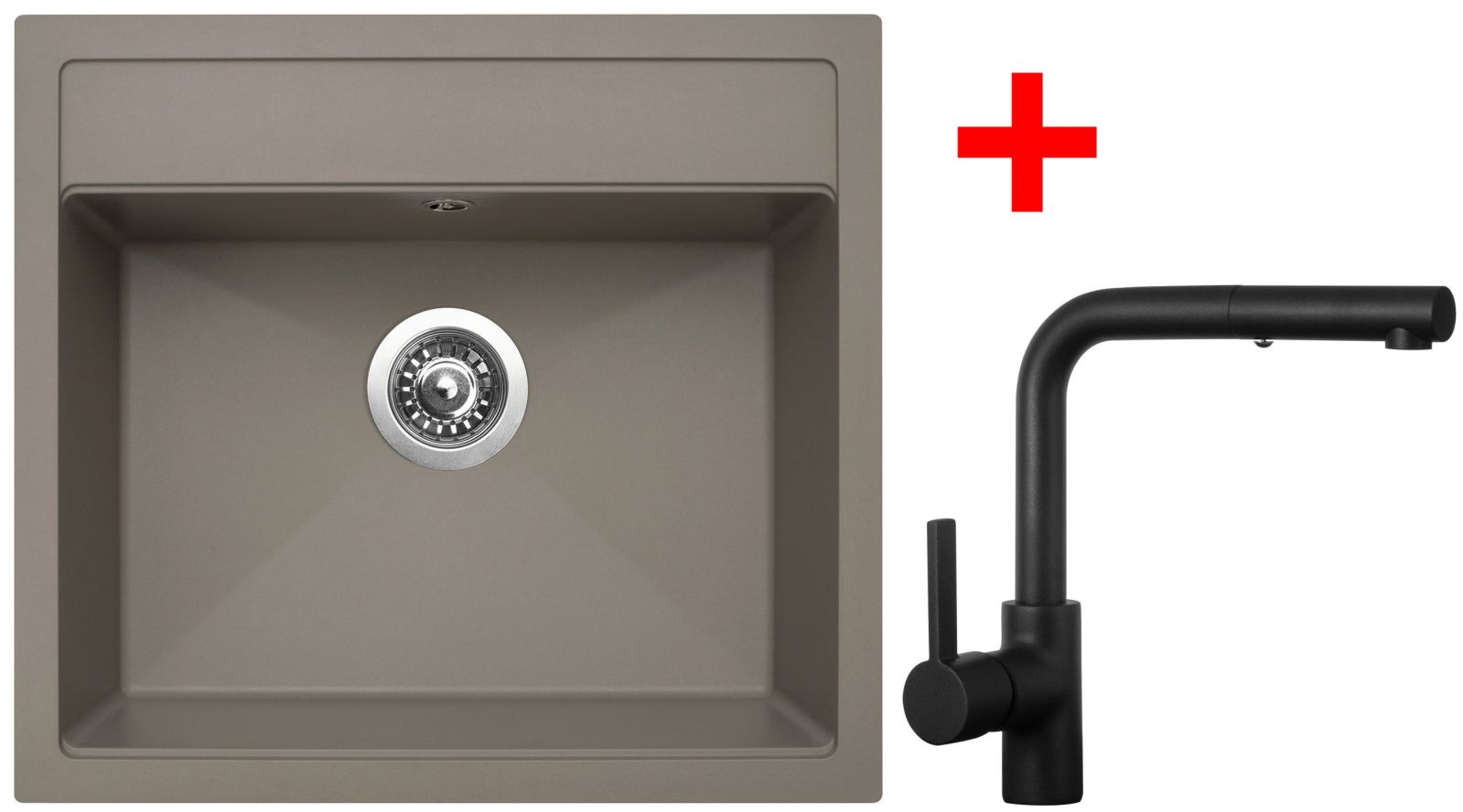 Sinks SOLO 560 Truffle + ENIGMA S Černá matná