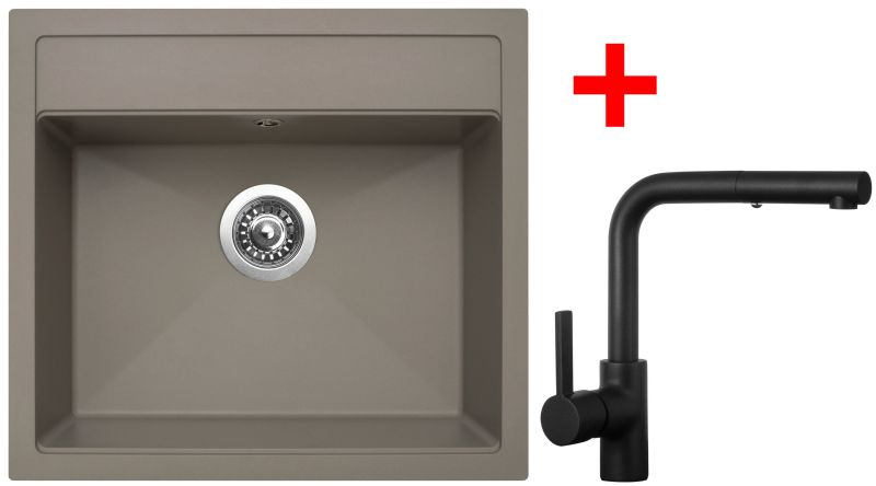 Sinks SOLO 560 Truffle + ENIGMA S Černá matná