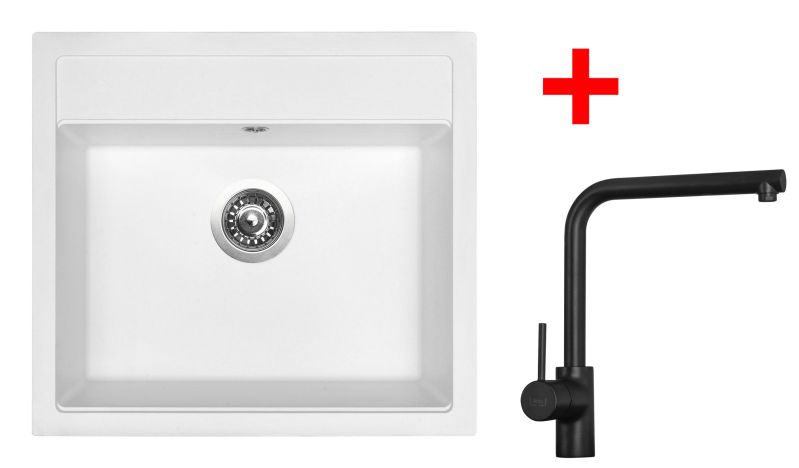 Sinks SOLO 560 Milk + ELKA Černá matná