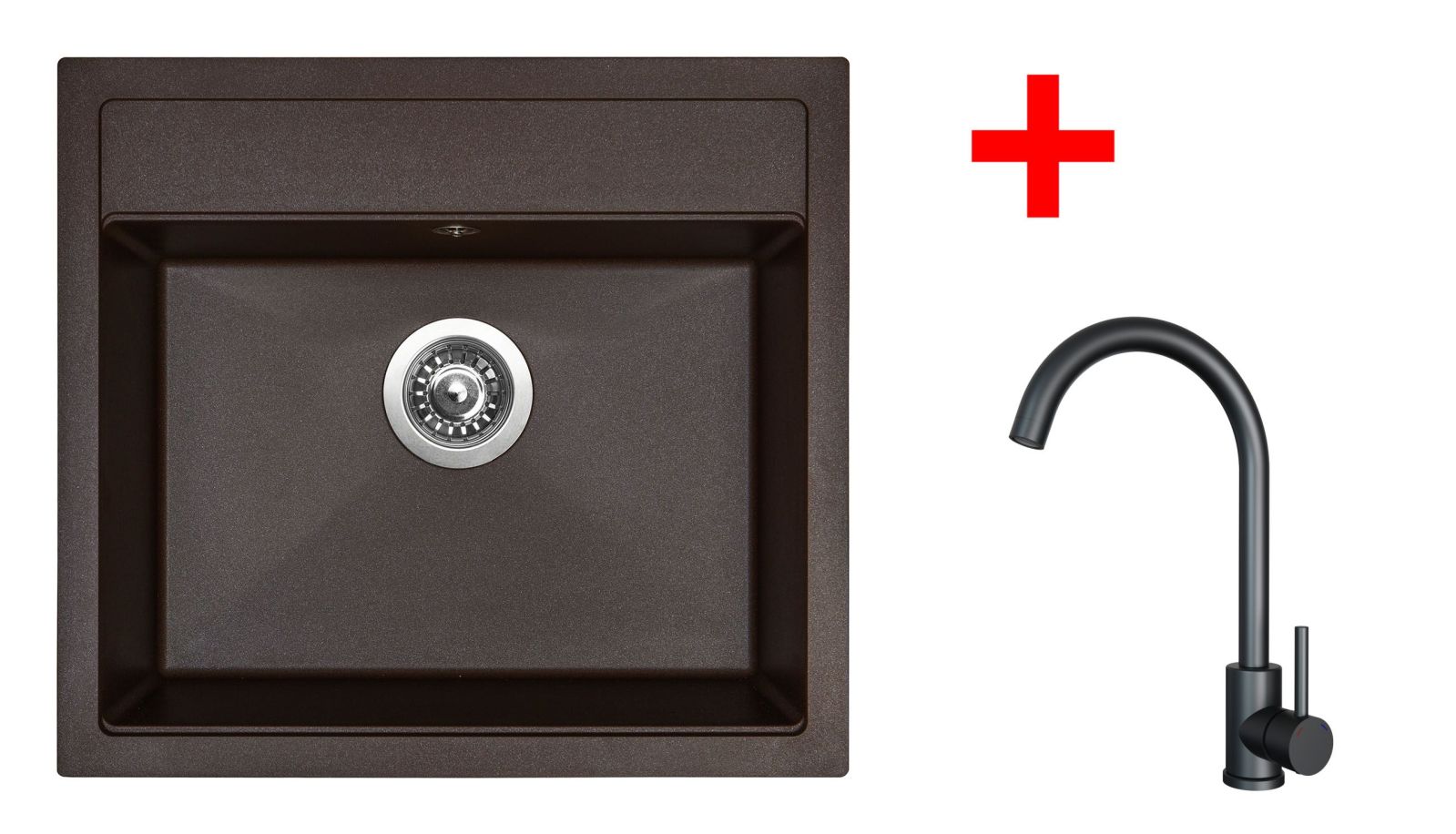 Sinks SOLO 560 Marone + ARCO černá matná