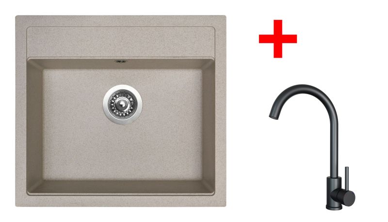 Sinks SOLO 560 Avena + ARCO černá matná