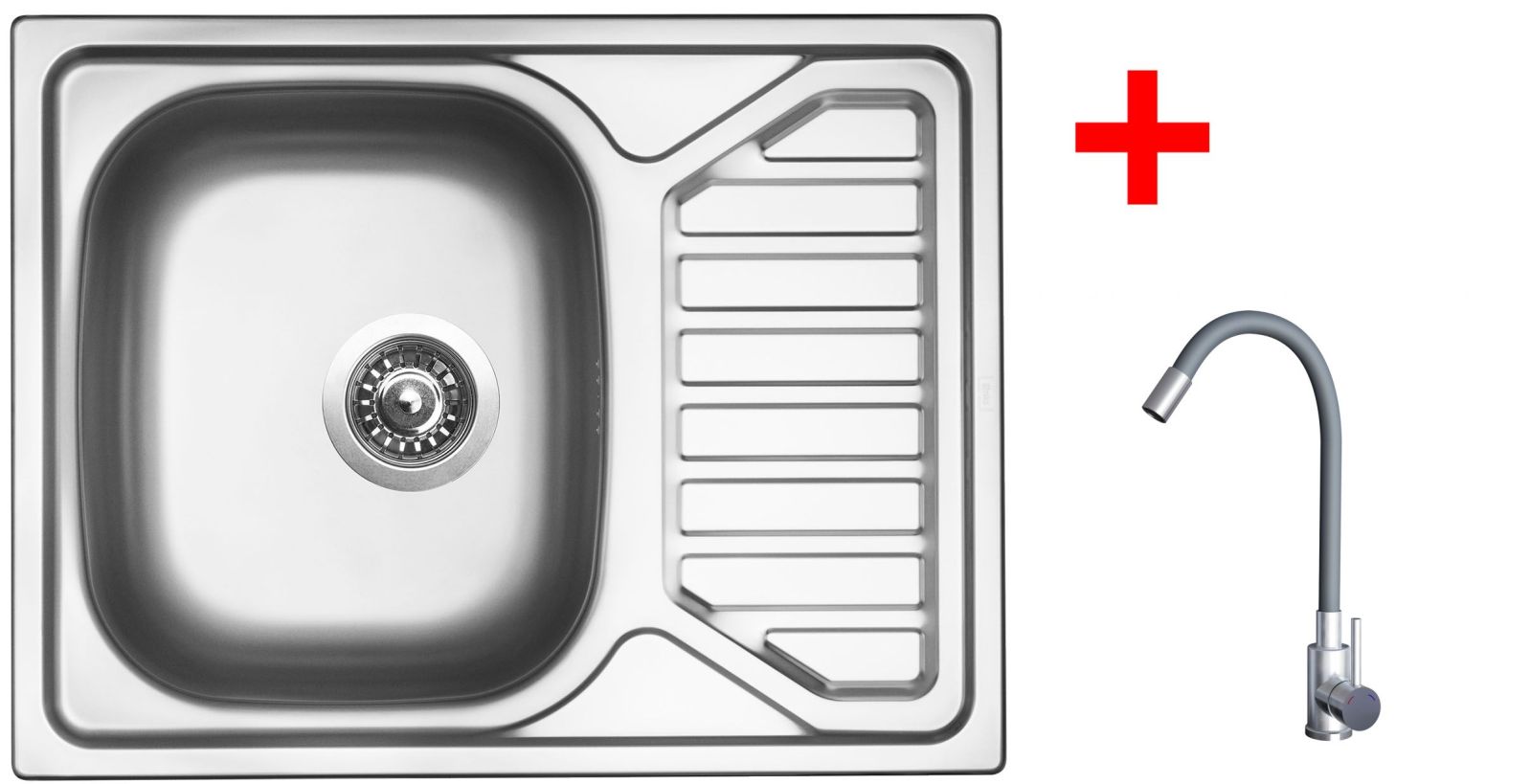 Sinks OKIO 650 + ELASTA nerez/šedá
