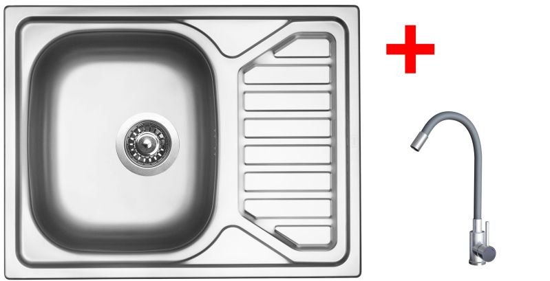 Sinks OKIO 650 + ELASTA nerez/šedá