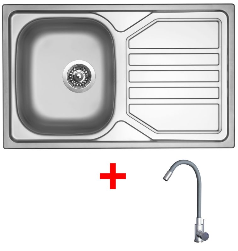Sinks OKIO 800 + ELASTA nerez/šedá