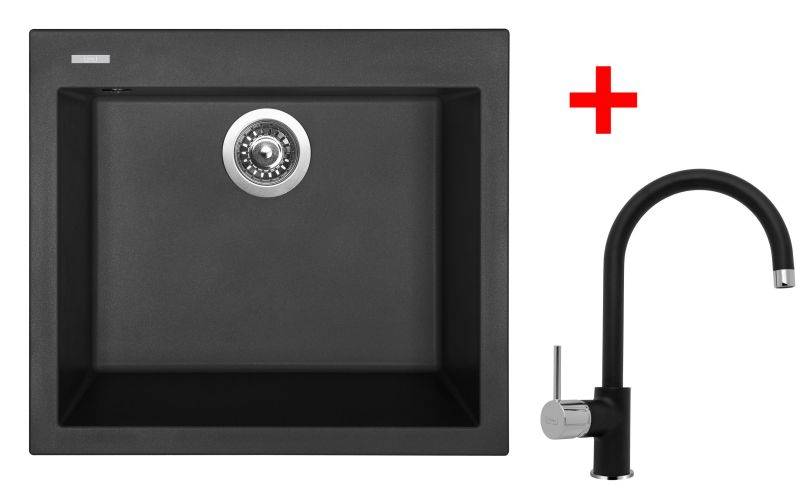 Sinks CUBE 560 Pureblack + Vitalia GR