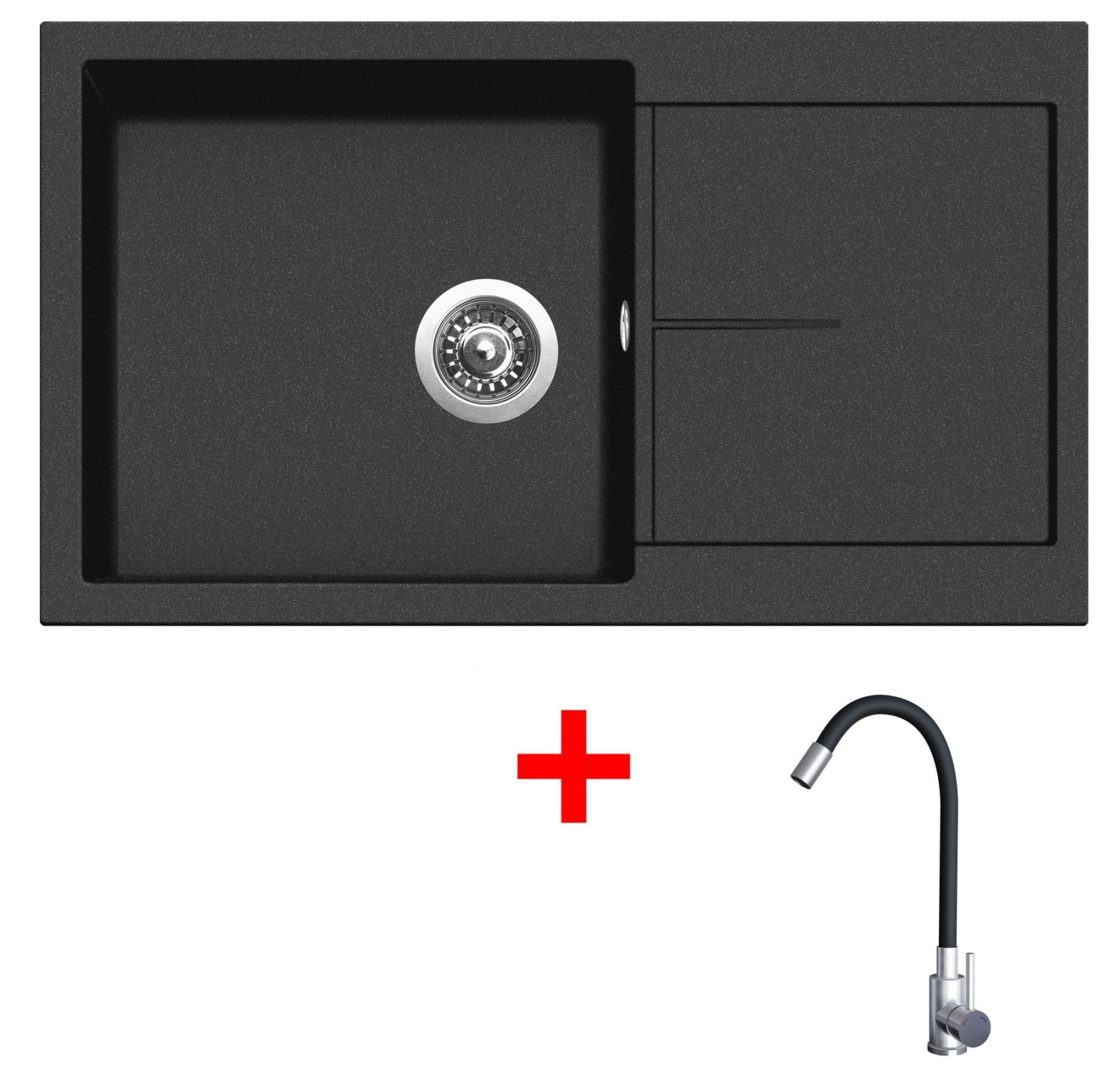 Sinks INFINITY 860 Metalblack + Elasta nerez/černá