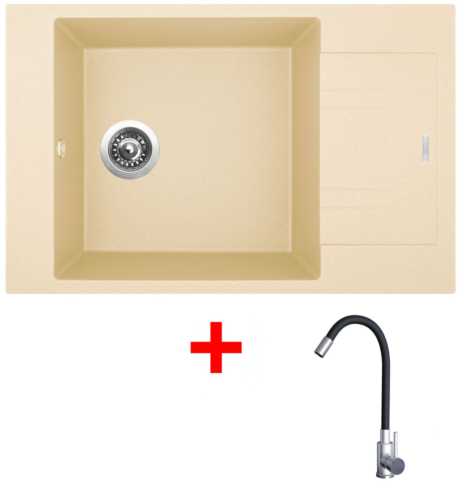 Sinks VARIO 780 Sahara + Elasta nerez/černá