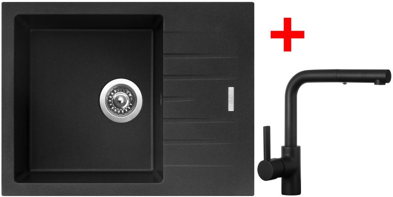Sinks PERFECTO 650 Metalblack + ENIGMA S Černá matná