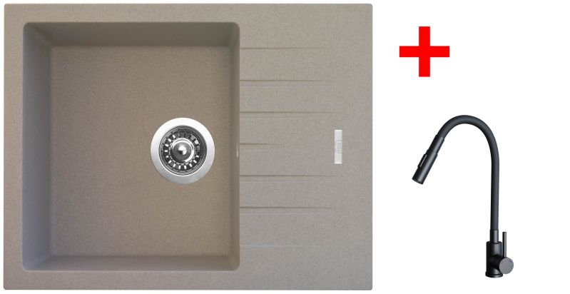 Sinks PERFECTO 650 Avena + ELASTA S černá matná