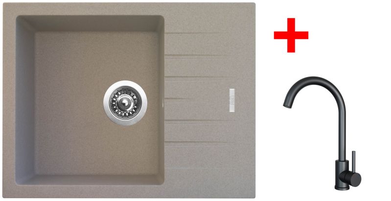 Sinks PERFECTO 650 Avena + ARCO černá matná
