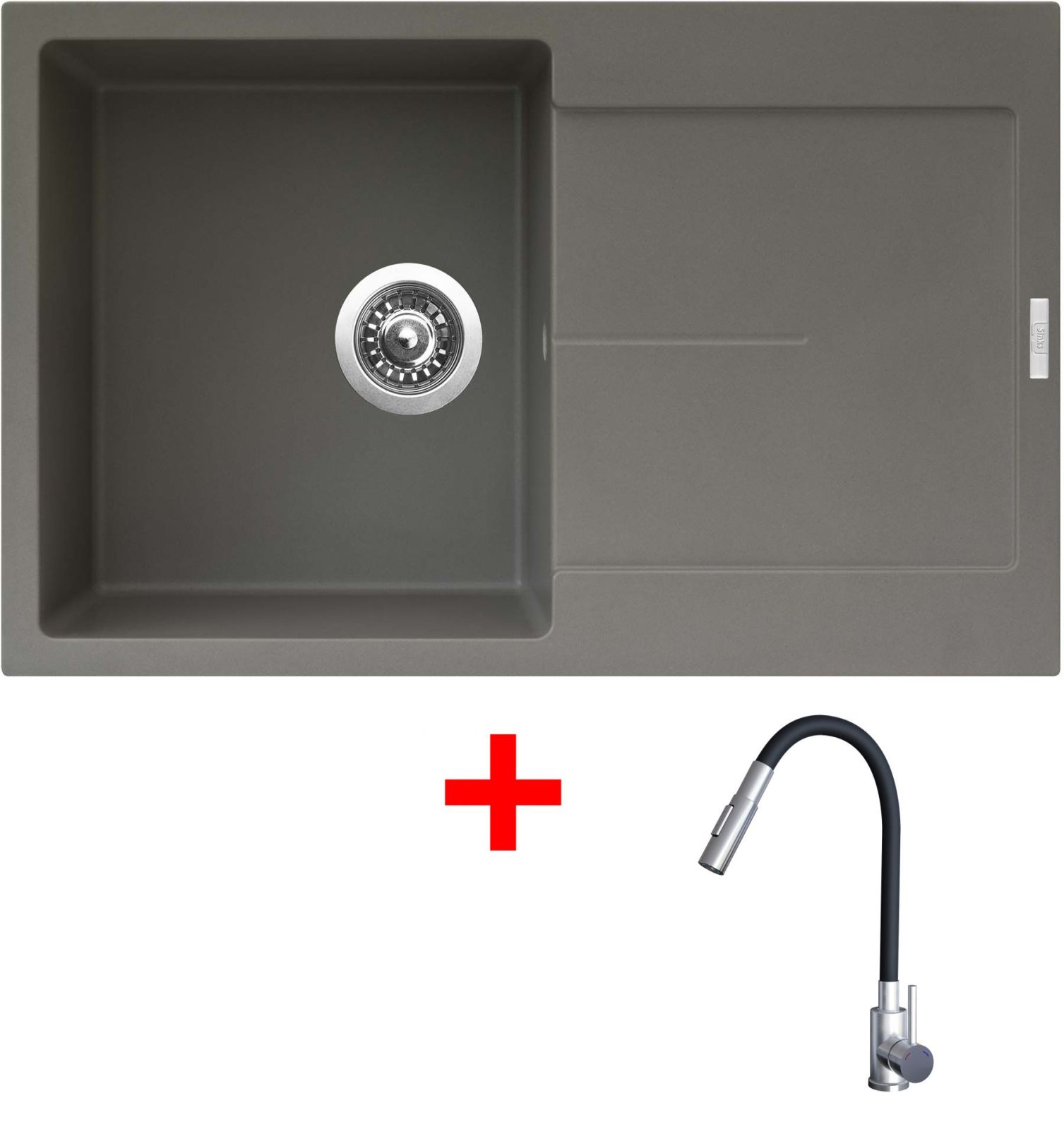 Sinks ULTIMA 790 Truffle + ELASTA S nerez/černá