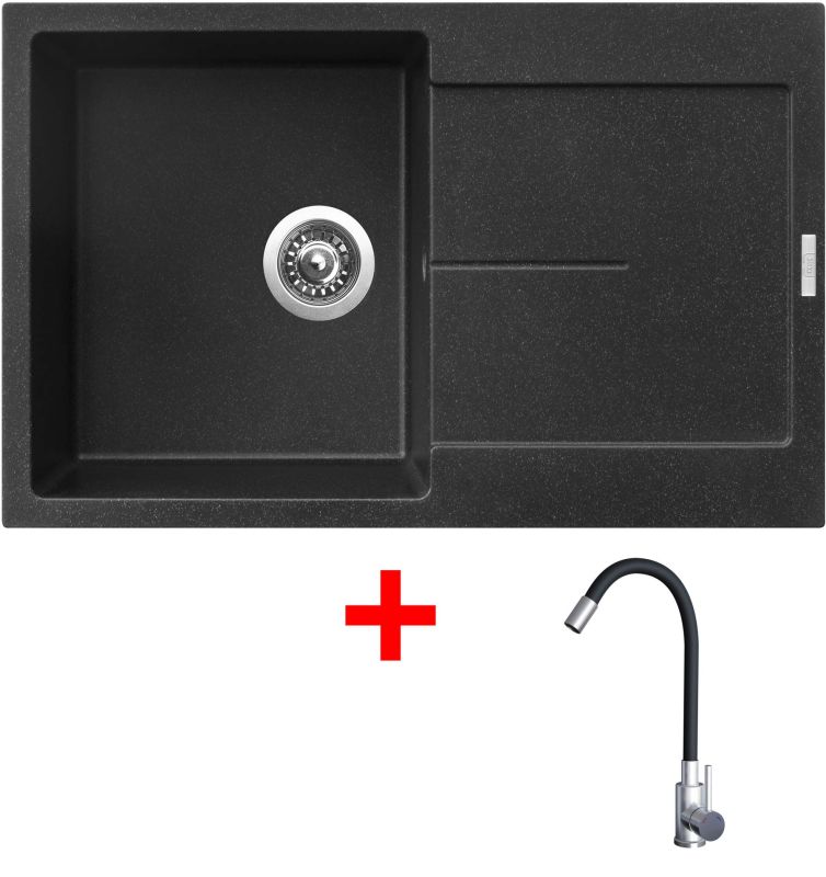 Sinks ULTIMA 790 Granblack + Elasta nerez/černá