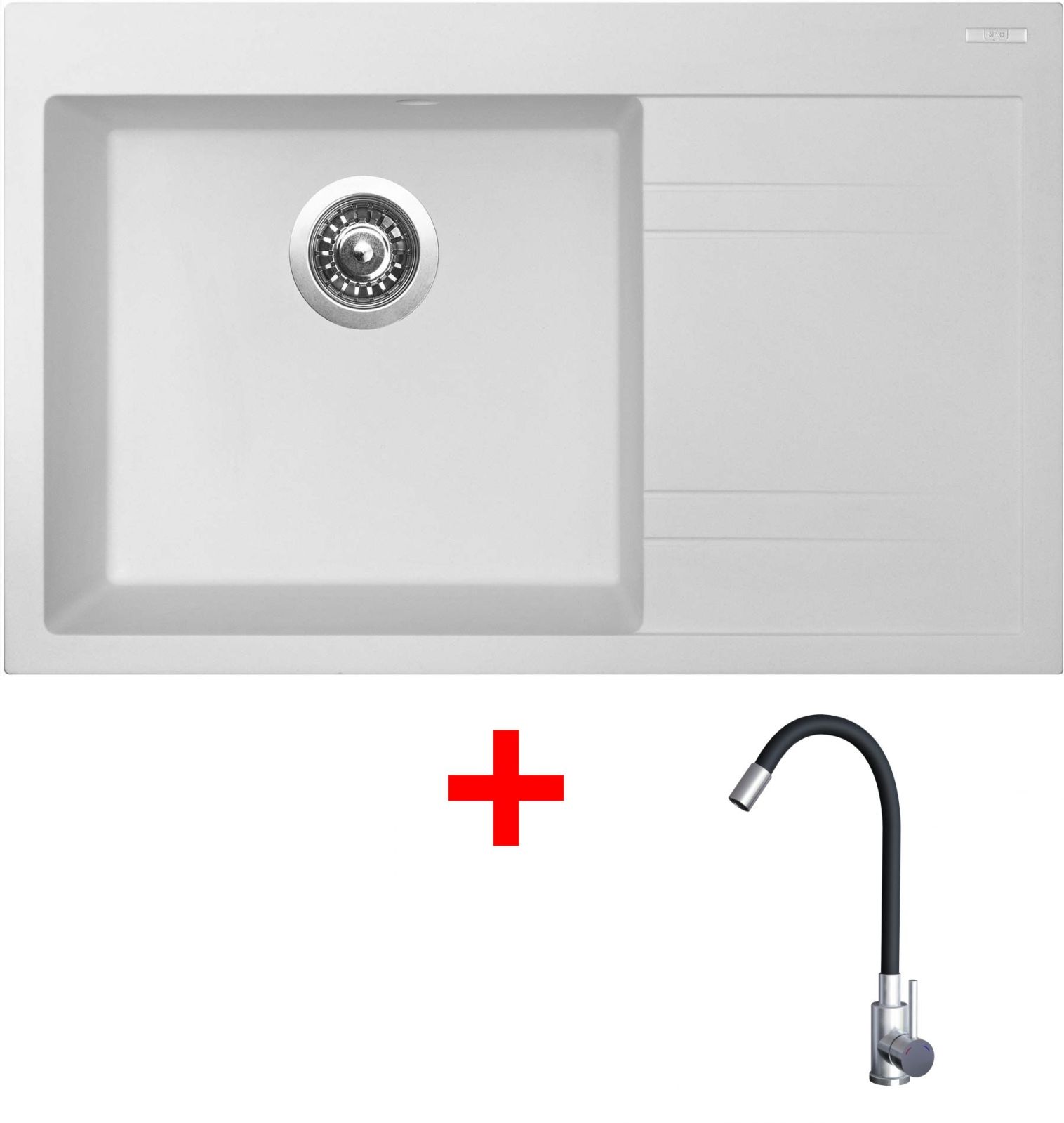Sinks RIM 780 L Milk + Elasta nerez/černá