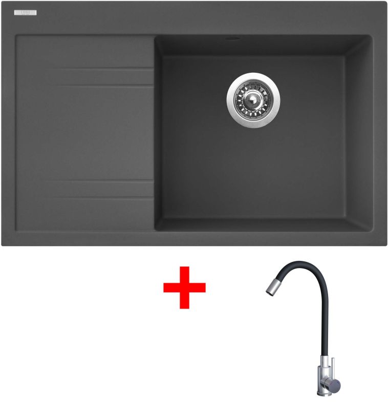 Sinks RIM 780 P Titanium + Elasta nerez/černá