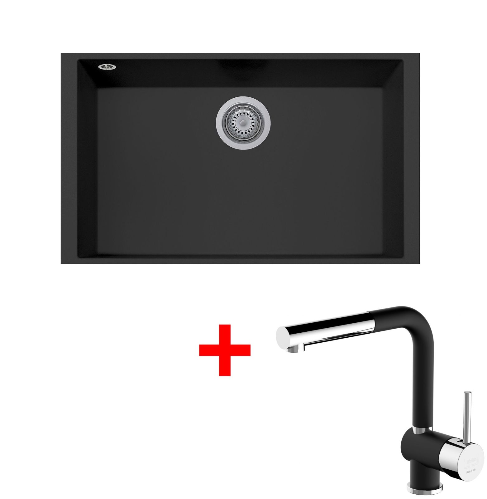 Sinks CUBE 690U Nanoblack + MIX 3 P Nanoblack