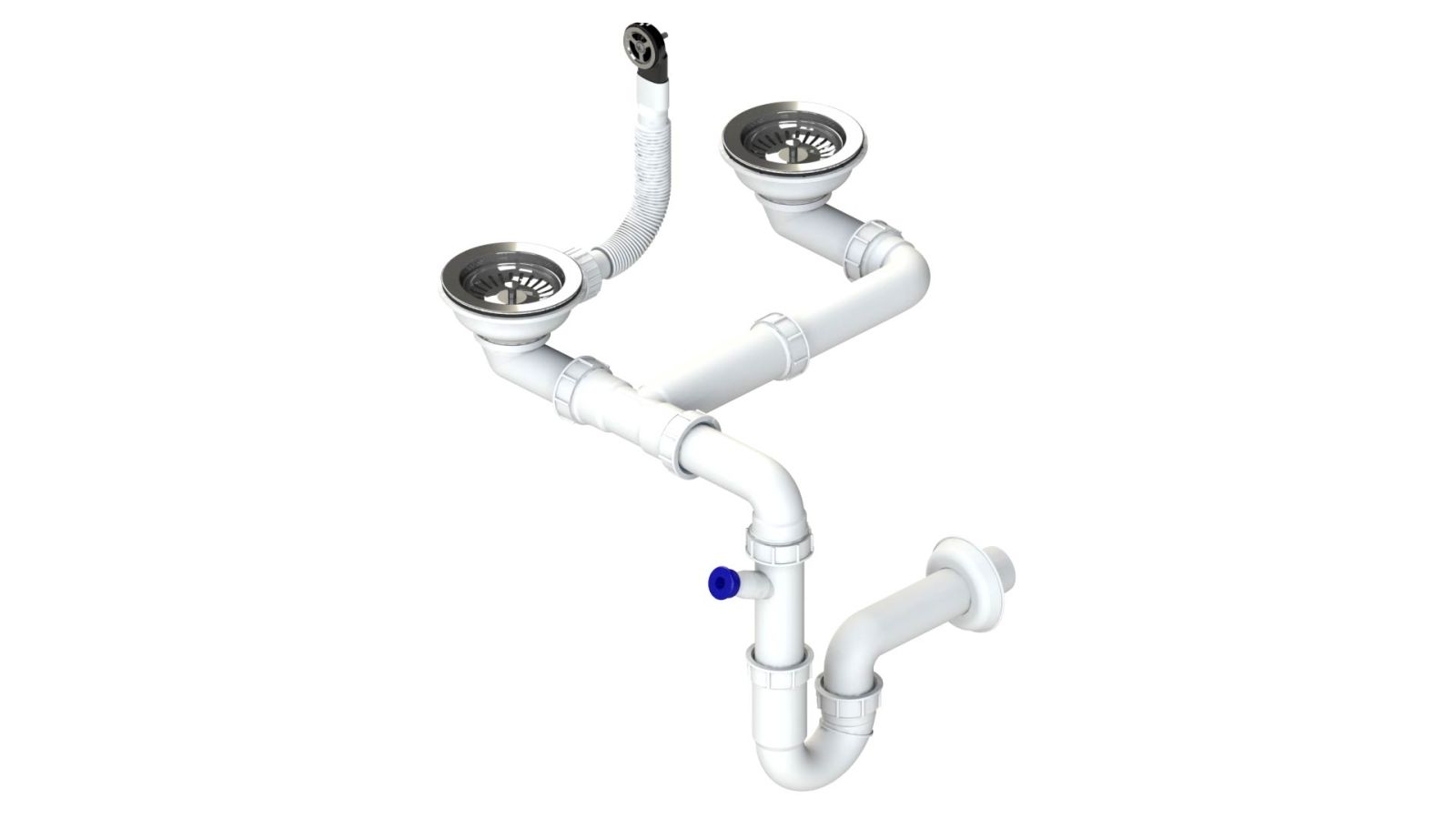 Sinks dvousifon 3 1/2" pro granit. dřezy s úsporou místa