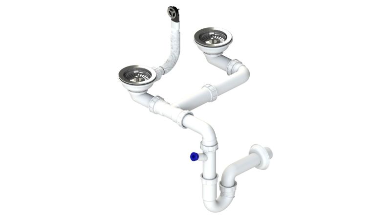 Sinks dvousifon 3 1/2" pro granit. dřezy s úsporou místa