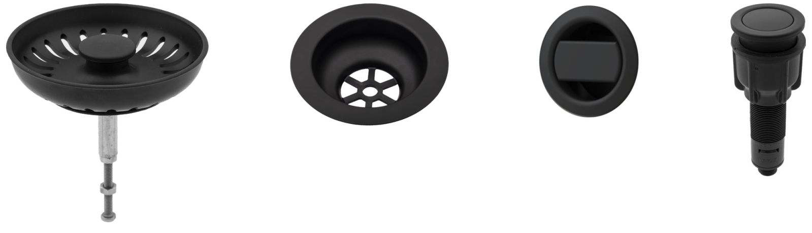 Sinks komponenty pro granit. dřez s exc. ovladačem - černý plast