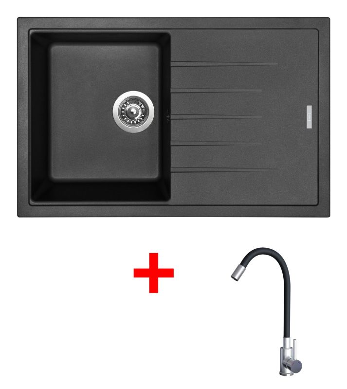 Sinks BEST 780 Granblack + Elasta nerez/černá
