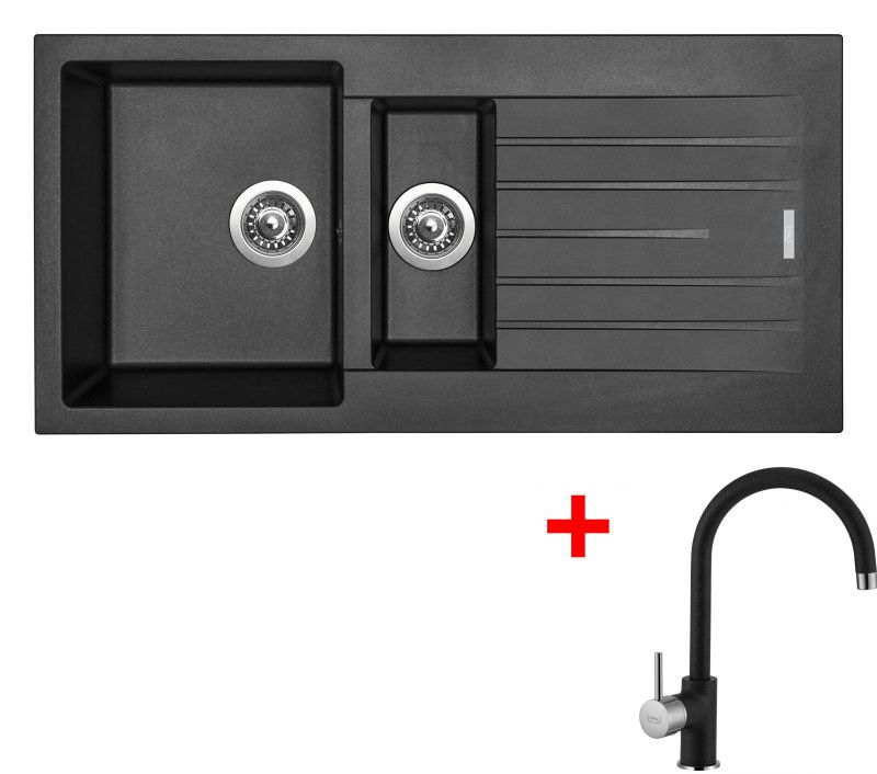 Sinks PERFECTO 1000.1 Metalblack + Vitalia GR