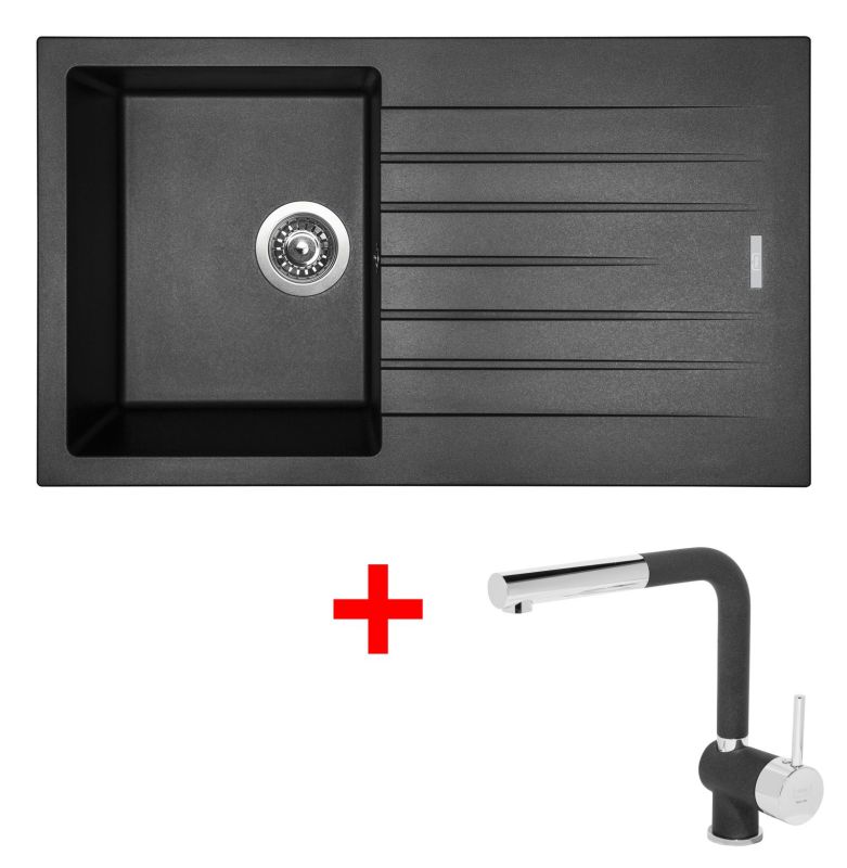 Sinks PERFECTO 860 Metalblack + Mix 3 P GR