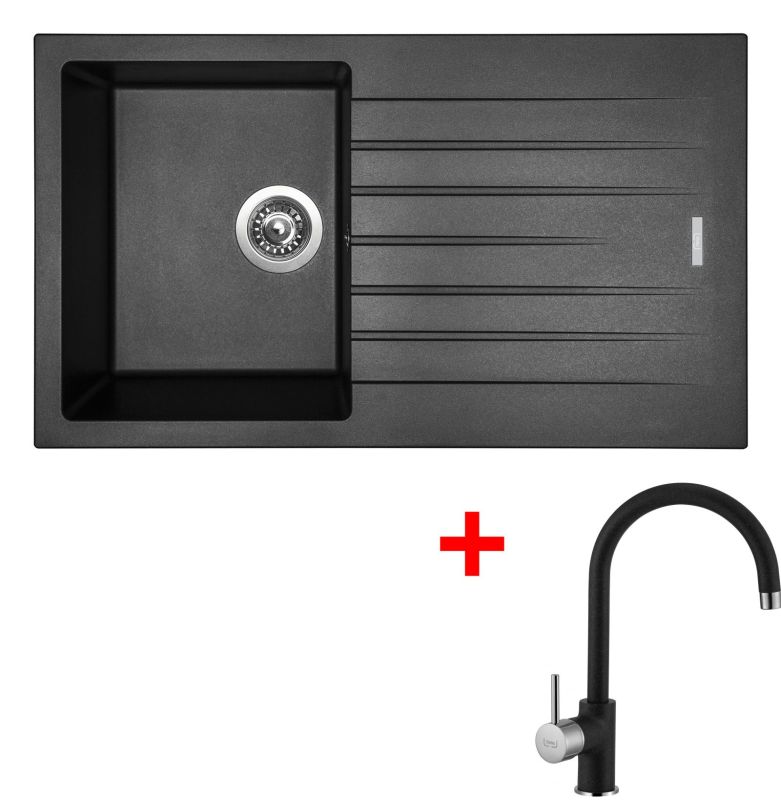 Sinks PERFECTO 860 Metalblack + Vitalia GR