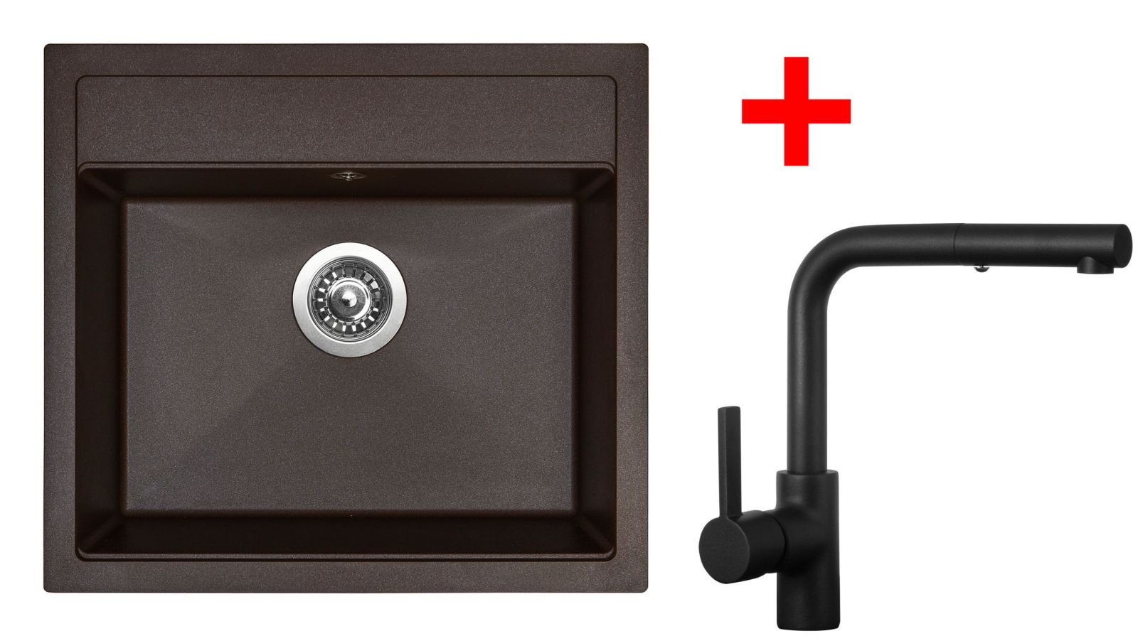 Sinks SOLO 560 Marone + ENIGMA S Černá matná