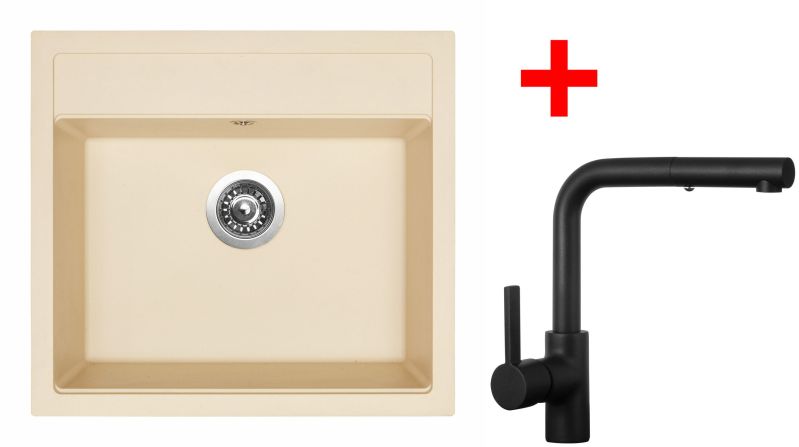 Sinks SOLO 560 Sahara + ENIGMA S Černá matná