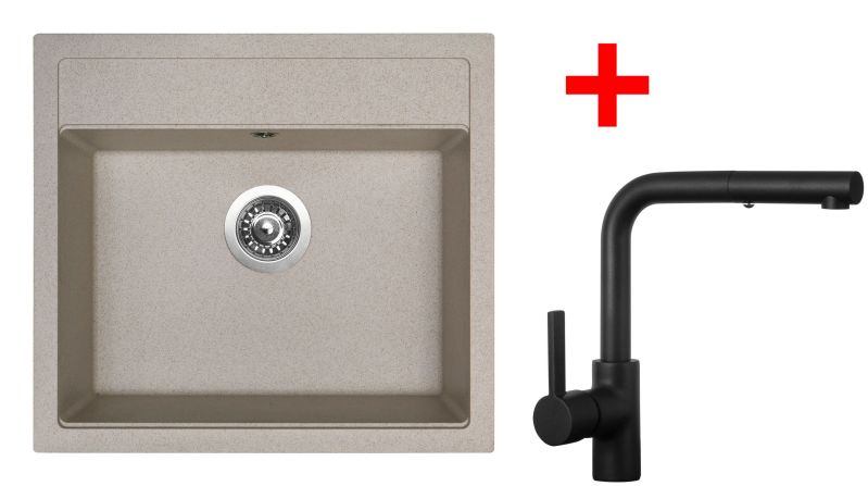 Sinks SOLO 560 Avena + ENIGMA S Černá matná