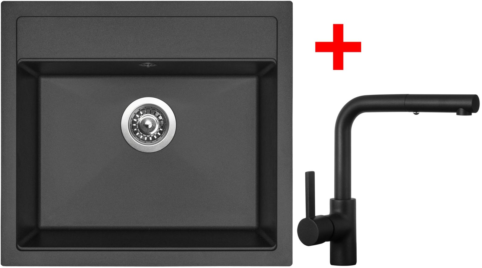 Sinks SOLO 560 Pureblack + ENIGMA S Černá matná