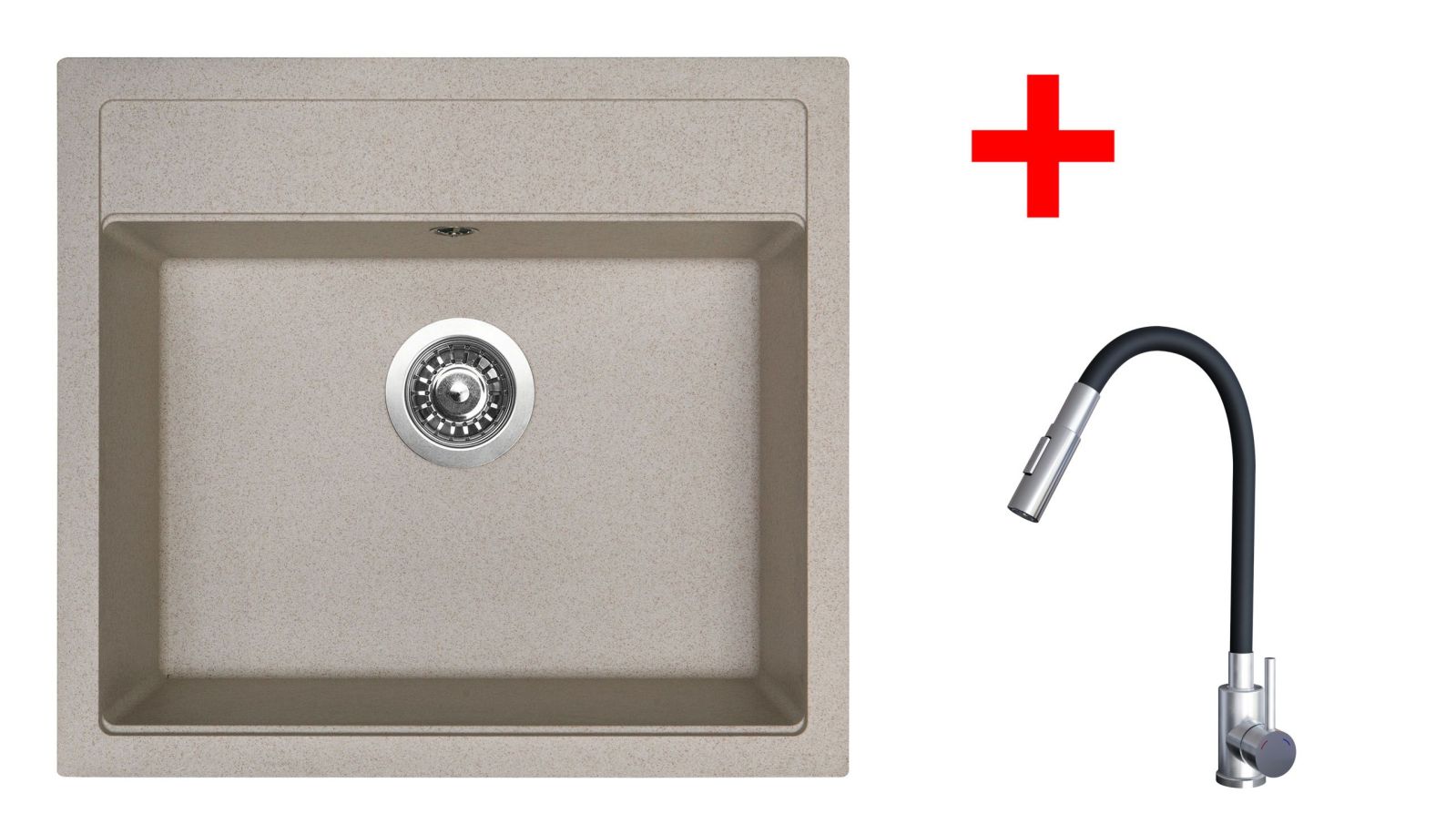 Sinks SOLO 560 Avena + ELASTA S nerez/černá