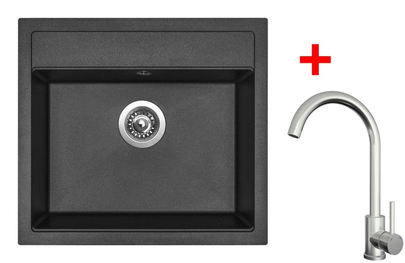 Sinks SOLO 560 Metalblack + ARCO celonerezová