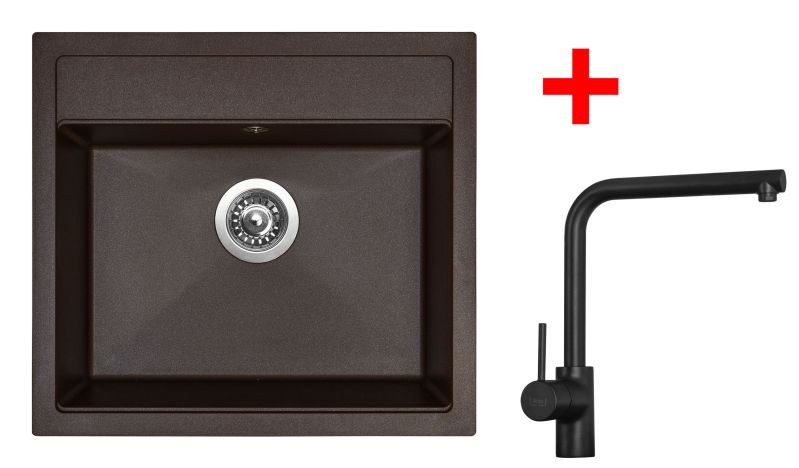 Sinks SOLO 560 Marone + ELKA Černá matná