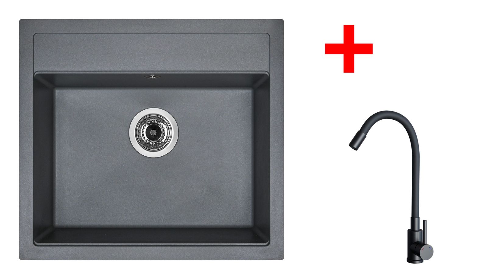 Sinks SOLO 560 Titanium + ELASTA černá matná